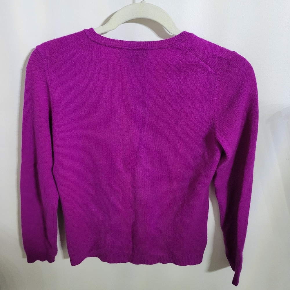 Charter Club Sleeveless Crew Neck 100 % Cashmere Fuschia Sweater, Size PS. - Picture 3 of 4
